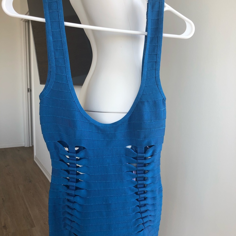 Herve Leger Blue Top Xxs